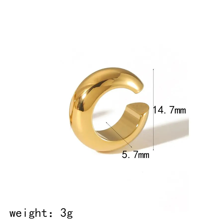 Venda quente 18k cor de ouro aço inoxidável multicamadas clipe de orelha à prova dwaterproof água metal único moda na moda presente feminino